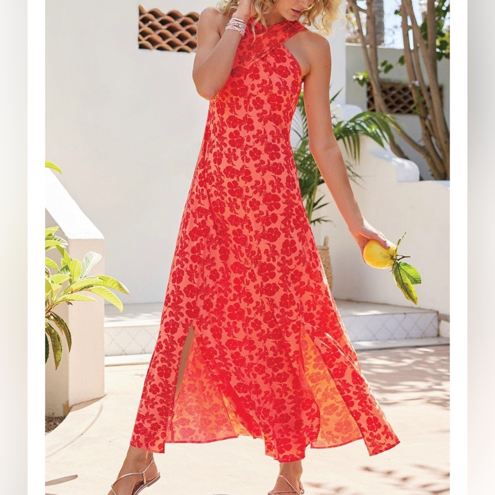 Soft surroundings Kalani Red Hibiscus Dress- XL (18)